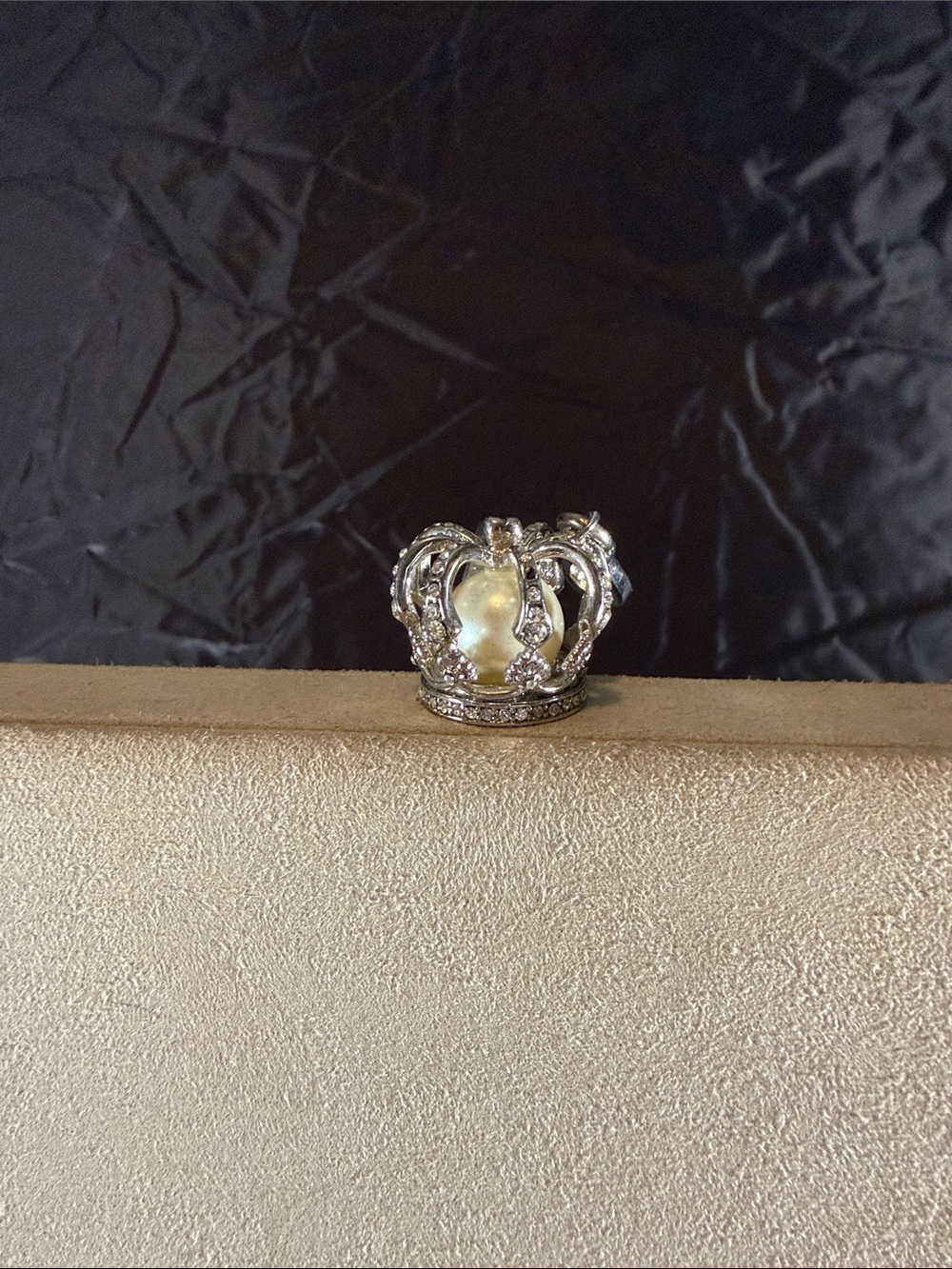 Juicy Couture Silver Crown Charm with Pearl Accent